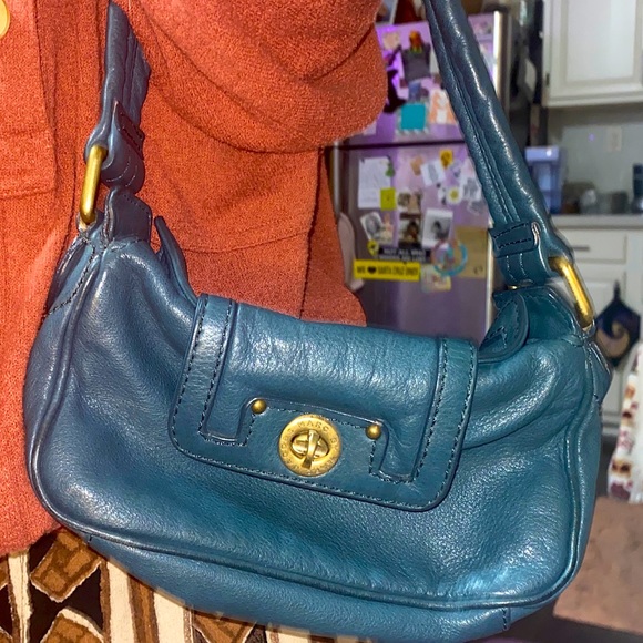 Marc Jacobs Teal Green Turn Lock Handbag - Picture 15 of 16